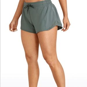 Crz Yoga Feathery Fit Mid Rise Drawstring Waist Running Shorts